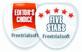 5/5 Stars and Editors Choice on FreeTrialSoft.com